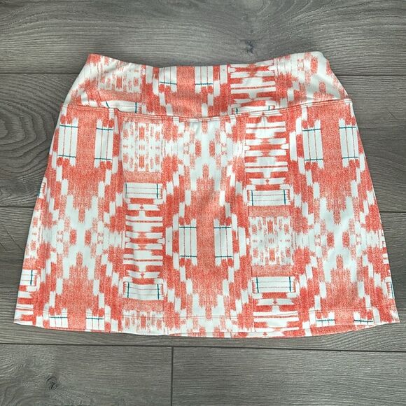 Title Nine 15” Pocket Dream Skort INCA Geometric Pattern Orange Cream Size Small - Picture 2 of 10